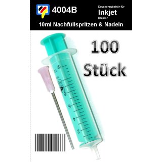 100x10ml Nachfüllspritzen & Nadeln - Nachfüllspritze mit Lueranschluß für alle gängigen Refilladapter oder Nachfüllnadeln