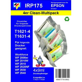 IRP175 - Dr.Inkjet Druckkopfreinigungspatronen Clean-Multipack - ersetzen T1621 | T1622 | T1623 | T1624 | T1631 | T1632 | T1633 | T1634