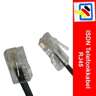 Telefon (analog) Anschlusskabel [1x RJ45-Stecker - 1x RJ45-Stecker 10 m Schwarz