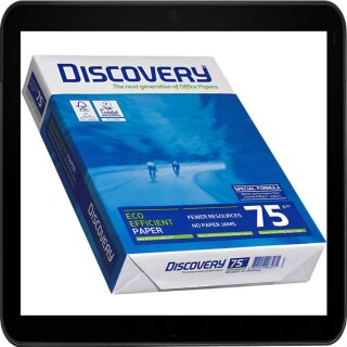 DISCOVERY 500 Blatt Kopierpapier, weiß A4 75 g/qm - für Hochleistungskopierer, Laserdrucker und Tintenstrahldrucker