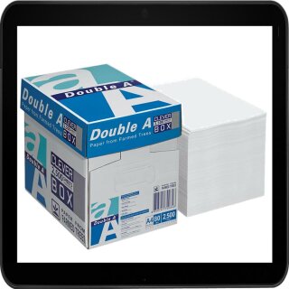 Double A 2.500 Blatt Kopierpapier PREMIUM weiß A4 80 g/qm für Laser und Tintenstrahldrucker