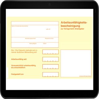 Arbeitsunfähigskeitsbescheinigung (AU) DIN A6, einfach im losen 1.000 Blatt Pack