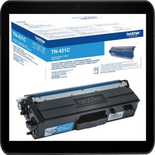 TN421C - cyan - Brother Lasertoner mit 1.800 Seiten Druckleistung nach ISO