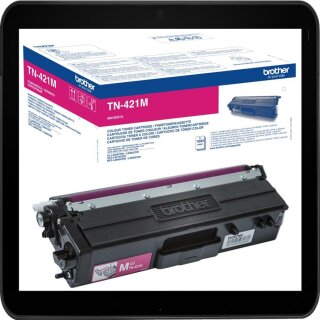 TN421M - magenta - Brother Lasertoner mit 1.800 Seiten Druckleistung nach ISO