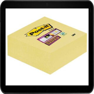 7,6 x 7,6 cm | Post-it® Super Sticky Haftnotizen 2014-SCY gelb im praktischen Block