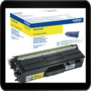 TN910Y - yellow - Brother Lasertoner mit 9.000 Seiten Druckleistung nach ISO