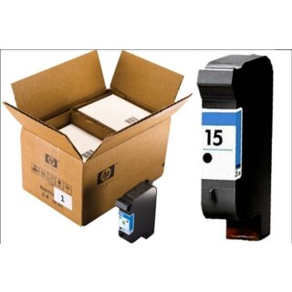 HP15BK - Original C6615DE-schwarz-Druckpatrone mit 25ml Inhalt aus Industriepackung