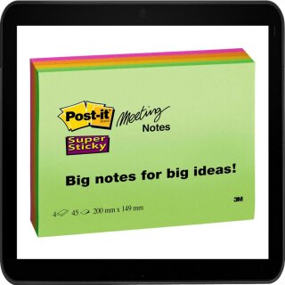 20,3 x 15,2 cm - Post-it® Haftnotizen farbsortiert - musst du haben