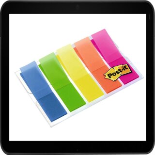 1,2 x 4,3 cm - Post-it® Haftnotizen farbsortiert 