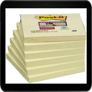 7,6 x 7,6 cm - Post-it® Super Sticky Notes Haftnotizen 65412SY gelb