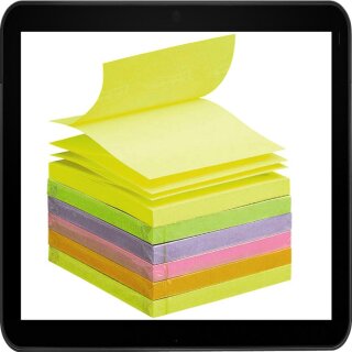 7,6 x 7,6 cm - Post-it® Z-Notes Haftnotizen farbsortiert