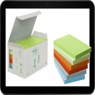 12,7 x 7,6 cm - Post-it® Recycling Notes Haftnotizen farbsortiert