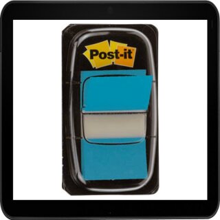 2,5 x 4,3 cm - 50 Streifen Post-it® Index Standard Haftmarker türkis im Spender