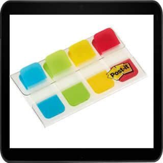 1,6 x 3,8 cm - 4x 10 Streifen Post-it® Index Strong Haftmarker farbsortiert im Spender