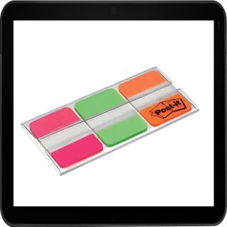 2,5 x 3,8 cm - 3x 22 Streifen Post-it® Index Strong Haftmarker farbsortiert im Spender