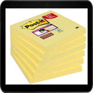 7,6 x 7,6 cm - Post-it® Super Sticky Notes Haftnotizen 6546SYP gelb