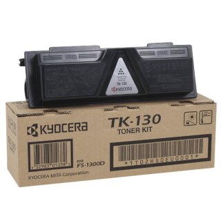 TK130 - schwarz - Original Kyocera Toner mit 7.200 Seiten Druckleistung nach Iso