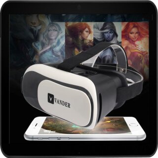 Virtual Reality 3D - VR Brille Box 2.0 VR Brille Pro für Iphone Smartphones 3,5 bis 6 Zoll Größe