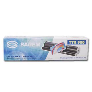 TTR-900 - schwarz - Original Sagem Thermotransferband mit 140 Seiten Druckleistung nach Iso