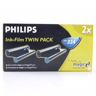 PFA-324 - schwarz - Original Philips Thermotransferband mit 2 x 160 Seiten Druckleistung nach Iso 