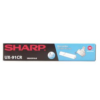 UX-91CR - schwarz - Original Sharp Thermotransferband mit 90 Seiten Druckleistung nach Iso