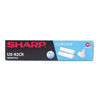 UX-92CR - schwarz - Original Sharp Thermotransferband mit 2 x 90 Seiten Druckleistung nach Iso