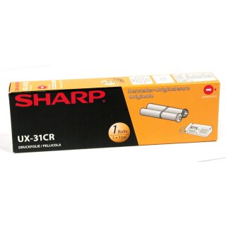 UX-31CR - schwarz - Original Sharp Thermotransferband mit 100 Seiten Druckleistung nach Iso