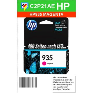 HP935M - C2P21AE - magenta - HP Originalpatrone mit 400 Seiten Druckleistung nach ISO für HP Officejet Pro 6230 & 6830