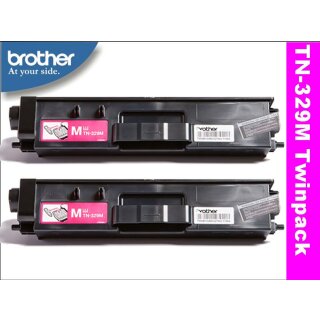 TN-329MTwin - magenta - Brother Lasertoner mit 6.000 Seiten Druckleistung nach ISO - Supersparpack / Vorteilspackung