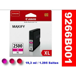 PGI-2500XL M - magenta - Canon Original Druckerpatrone mit  19,3ml Inhalt für ca. 1.295 A4 Seiten nach ISO