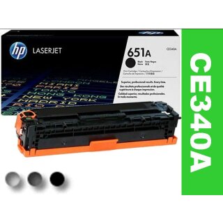 HP651A - CE340A - schwarz - Original HP Druckkassette mit 13.500 Seiten Druckleistung nach Iso