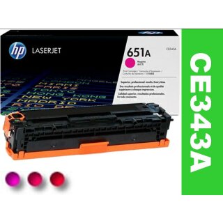 HP651A - CE343A - magenta - Original HP Druckkassette mit 16.000 Seiten Druckleistung nach Iso