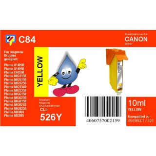 C84 - CLI526Y- yellow - TiDis Ersatzdruckerpatrone mit 10ml Inhalt