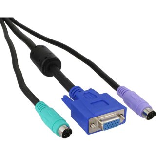 InLine® KVM Kabelsatz, PS/2 mit PC99 Farbcodierung, Länge 3m