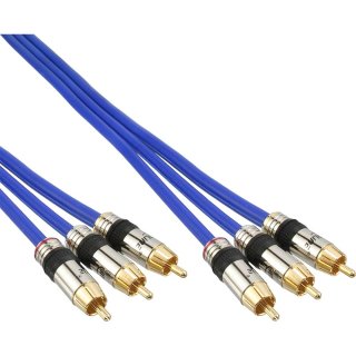 InLine® Cinch Kabel AUDIO/VIDEO, PREMIUM, vergoldete Stecker, 3x Cinch Stecker / Stecker, 5m