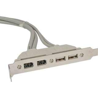 InLine® Slotblech, USB 2.0 + FireWire, 0,4m