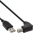 InLine® USB 2.0 Kabel, A an B unten abgewinkelt,...
