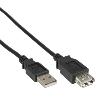 InLine® USB 2.0 Verlängerung, USB-A Stecker / Buchse, schwarz, 1m