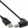 InLine® USB 2.0 Kabel, A an B unten abgewinkelt, schwarz, 1m