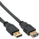 InLine® USB 3.0 Flachkabel Verlängerung, USB A...