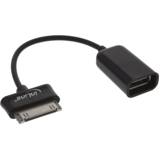 InLine® Samsung Galaxy Tablet USB OTG Adapterkabel, Samsung Stecker an USB A Buchse, 0,1m