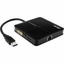 InLine® USB Grafikkarte, USB 3.0 zu DVI + HDMI, Dual Head, mit Gigabit Netzwerk, max 2048x1152