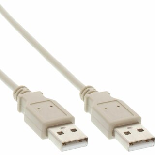 InLine® USB 2.0 Kabel, A an A, beige, 2m (UL)