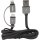 Ansmann 2-in-1-Daten- und Ladekabel, USB auf Micro-USB auf Apple Lightning, schwarz, 1m Länge (1700-0037)