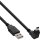 USB 2.0 Mini-Kabel, Stecker A an Mini-B Stecker (5pol.) abgewinkelt 90°, schwarz, 1,8m