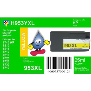 HP953YXL Yellow TiDis Recyclingpatrone mit ca.1600 Seiten...