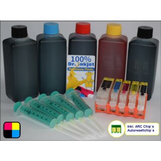 IRP1050-500 - CISS/Easyrefillpatronen Sparpack für PGI5 & CLI8er mit 2500ml Dr. Inkjet Druckertinte