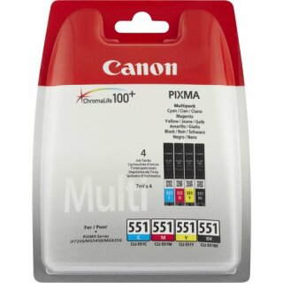 Canon Multipack CLI-551/ 6509B009 Original-Valuepack je 1x fotoschwarz, cyan, magenta, gelb