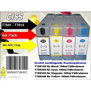 T7891-T7894 Multipack mit 4 Patronen - IRP780MP - CISS / Easyrefillpatronen / Leerpatronen 