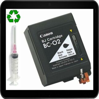 Canon BC02 Druckerpatronen Nachfüllservice mit ca. 29ml schwarzer Premium Nachfülltinte